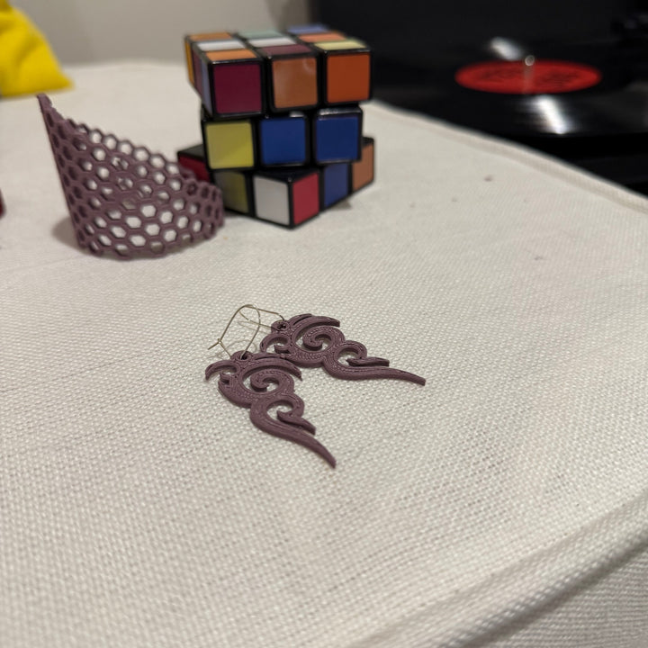 3D Tribal Swirl Earrings